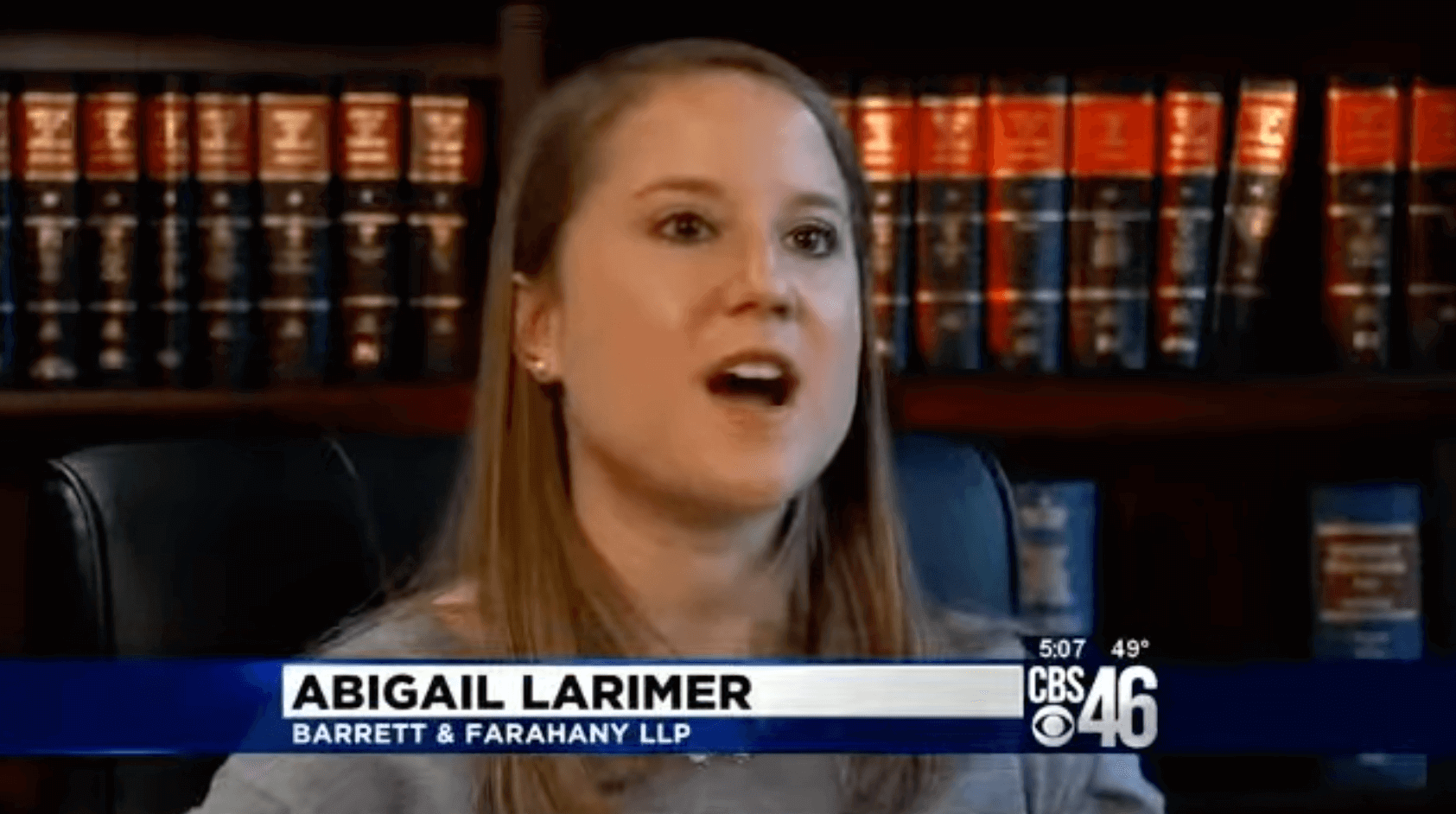 abigail larimer interviewed on cbs46 | barrett & farahany