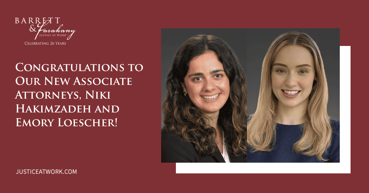 New Associate Attorneys Niki Hakimzadeh and Emory Loescher